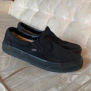 Vans Black Slip Ons W8.5